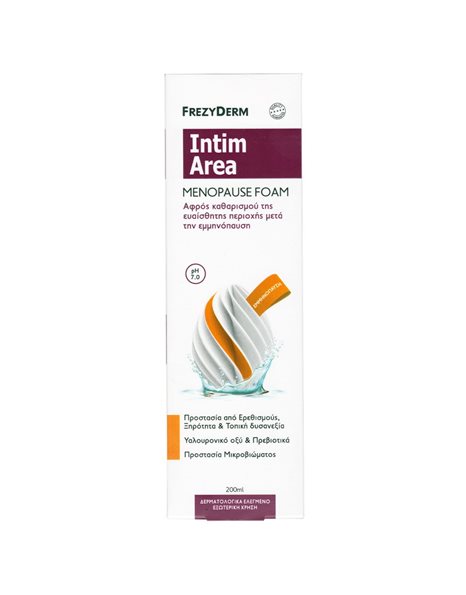 Frezyderm Intim Menopause Foam, Αφρός Καθαρισμού Για Ευαίσθητη Περιοχή Μετά την Εμμηνόπαυση 200ml