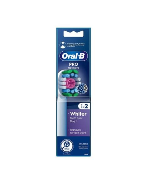 Oral-B Pro 3D White Ανταλλακτικές Κεφαλές Βουρτσίσματος 2 τμχ