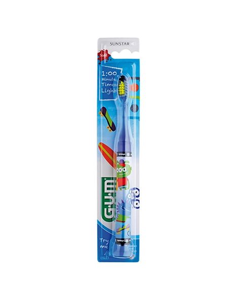 Gum Junior Monsters Timer Light Φωτιζόμενη Παιδική Οδοντόβουρτσα 6+ Ετών σε Μπλε Χρώμα 1τμχ