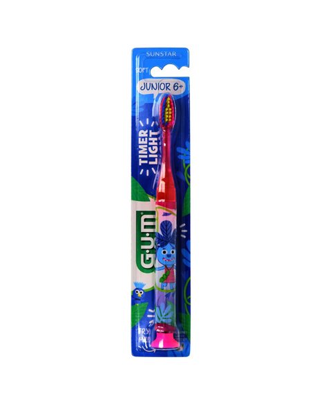 Gum Junior Monsters Timer Light Φωτιζόμενη Παιδική Οδοντόβουρτσα 6+ Ετών σε Μπλε Χρώμα 1τμχ