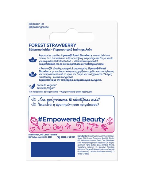 Liposan Disney Princess Forest Strawberry Dream Blister Lip Balm Ενυδατικό Βάλσαμο Χειλιών 4.8gr