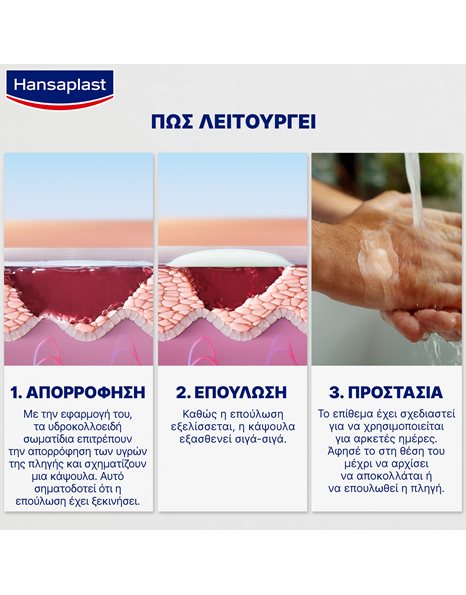 Hansaplast Second Skin Protection XL Προηγμένα Υδροκολλοειδή Επιθέματα 6x7cm 3 Τεμάχια