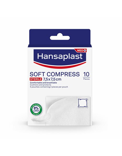 Hansaplast Soft Compress Αποστειρωμένες Γάζες 7.5x7.5cm 10τμχ