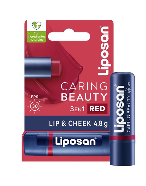 Liposan Caring Beauty Lip & Cheek Spf30, Ενυδατικό Βάλσαμο Χειλιών 4.8g - Red