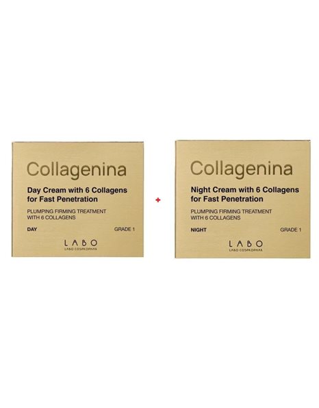 Labo Collagenina Grade 1 Set Day Cream Κρέμα Ημέρας 50ml  + ΔΩΡΟ Night Cream Κρέμα Νυκτός 50ml, 2τμχ