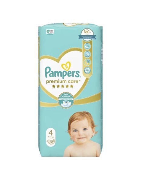 Pampers Πάνες με Αυτοκόλλητο Premium Care No. 4 για 9-14kg 52τμχ 