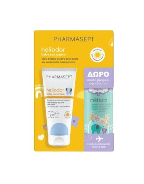 Pharmasept Heliodor Baby Sun Cream SPF50 100 ml + Δώρο Baby Care Mild Bath 100 ml