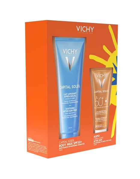 Vichy Capital Soleil Invisible Protective Milk SPF50+ 300ml &Capital Soleil Soothing After-Sun 100ml