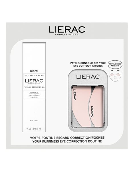 Lierac Set Dioptipoche Τζελ Λείανσης για διόρθωση στις Σακούλες,15ml & Επαναχρησιμοποιούμενα Patches