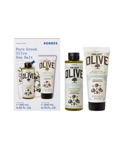 Korres Promo Pure Greek Olive Θαλασσινό Aλάτι Αφρόλουτρο 250ml & Eνυδατικό Γαλάκτωμα Σώματος 250ml