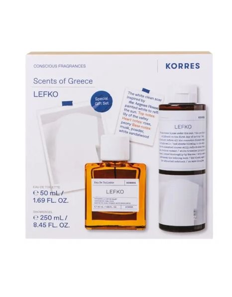 Korres Promo Lefko Eau de Toilette Γυναικείο Άρωμα 50ml & Lefko Αφρόλουτρο 250ml
