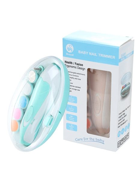  Baby Nail Trimmer Βρεφική Ηλεκτρική Λίμα Νυχιών & 6 Ανταλλακτικές Κεφαλές σε Χρώμα Γαλάζιο 1 τμχ