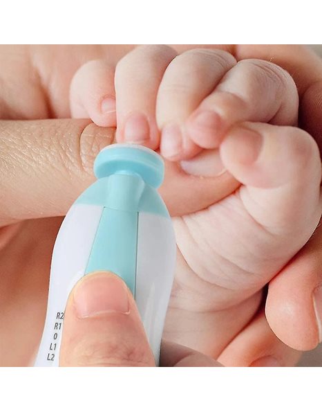  Baby Nail Trimmer Βρεφική Ηλεκτρική Λίμα Νυχιών & 6 Ανταλλακτικές Κεφαλές σε Χρώμα Γαλάζιο 1 τμχ