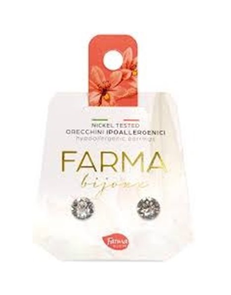 Farma Bijoux Υποαλλεργικά Σκουλαρίκια Κρύσταλλα Στρογγυλά 6,2mm (BE65C01) 