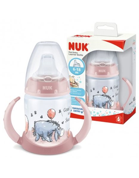 Nuk Εκπαιδευτικό Μπιμπερό με Λαβές Winnie the Pooh First Choice 6m+ με Ένδειξη Θερμοκρασίας 150ml 
