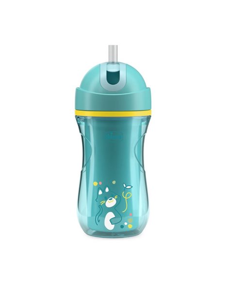 Chicco Sport Εκπαιδευτικό Ποτήρι Με Καλαμάκι Για 14+ Μηνών 260ml Τιρκουάζ