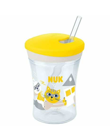 Nuk Παιδικό Ποτηράκι "Action Cup" από Πλαστικό Κίτρινο για 12m+  230ml
