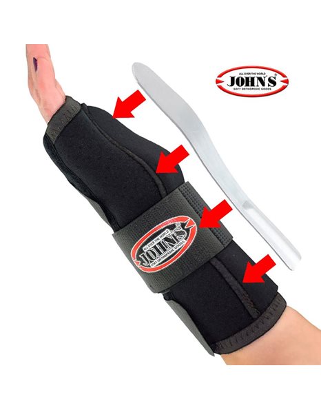 Johns 120113 Νάρθηκας Καρπού + Αντίχειρα Spika Δεξί. Neoprene Μαύρο Medium 1 τεμ 