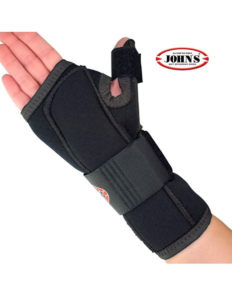 Johns 120113 Νάρθηκας Καρπού + Αντίχειρα Spika Δεξί. Neoprene Μαύρο Medium 1 τεμ 