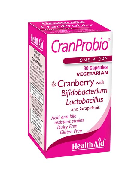 Health Aid CranProbio Προβιοτικά με Κράνμπερυ,Υγεία του Γυναικείου Ουροποιητικού Συστήματος 30 caps