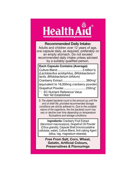 Health Aid CranProbio Προβιοτικά με Κράνμπερυ,Υγεία του Γυναικείου Ουροποιητικού Συστήματος 30 caps