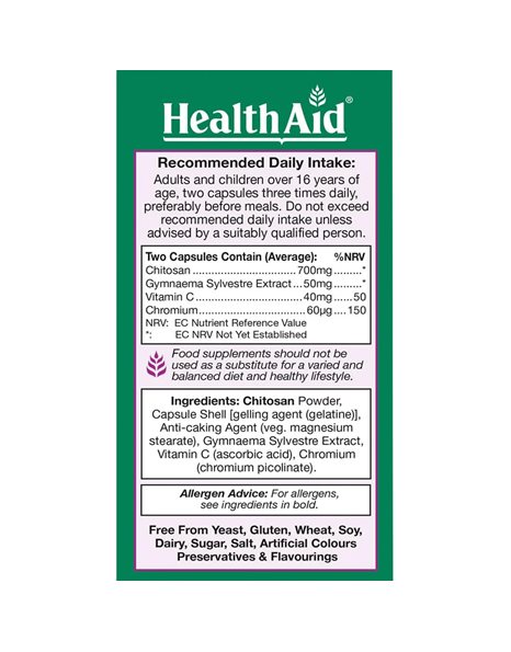 Health Aid Chitosan Complex Συμπλήρωμα για Αδυνάτισμα 90caps