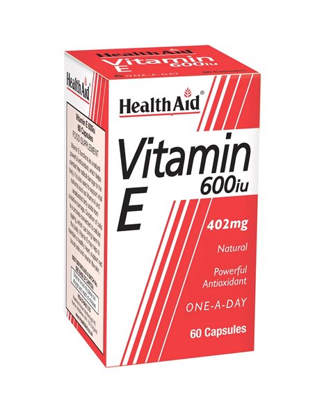 Health Aid Vitamin E για τo Δέρμα & Αντιοξειδωτική δράση 600iu 60caps