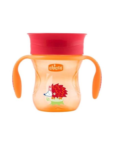 Chicco Perfect Cup 12m+ Κύπελλο με Λαβές, Πορτοκαλί 200ml 