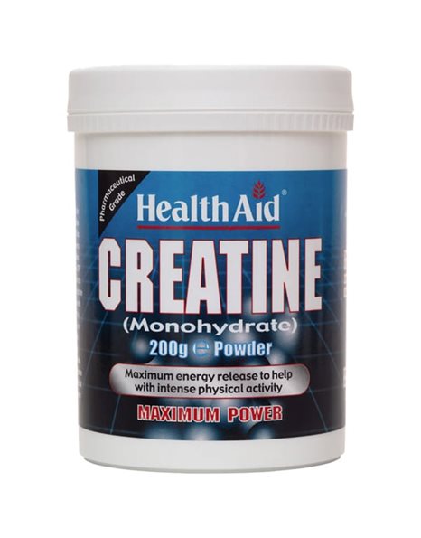 Health Aid Creatine Monohydrate Powder Συμπλήρωμα Διατροφής Με Κρεατίνη 200gr