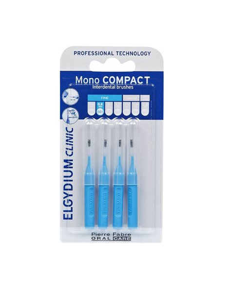 Elgydium Clinic Mono Compact Μεσοδόντια Βουρτσάκια 0.4mm σε χρώμα Μπλε 4τμχ
