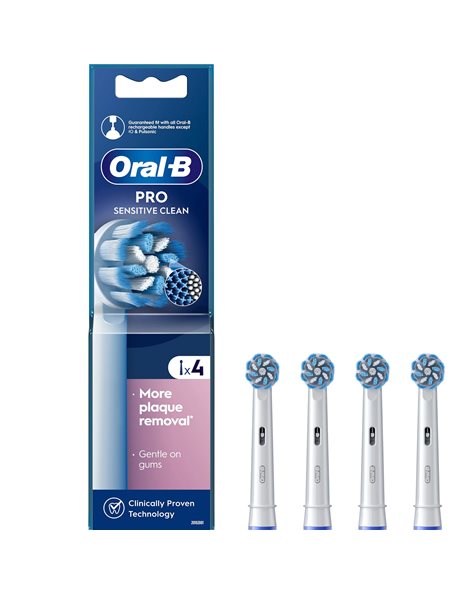 Oral B Pro Sensitive Clean- Ανταλλακτικές Κεφαλές Ηλεκτρικής Οδοντόβουρτσας,4τμχ