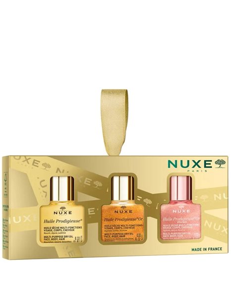 Nuxe Promo 3 Mini Huile Prodigieuse - Σετ Με 3 Ξηρά Έλαια Ενυδάτωσης Και Λάμψης, 3x10ml