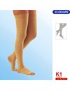  Scudovaris Κάλτσες 403 K1 Ριζομηρίου (4-Large) Μπεζ με Σιλικόνη (18-21mmHg)