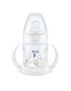 Nuk Learner Bottle Εκπαιδευτικό Μπιμπερό Λευκό Καραβάκια 6-18m με Ένδειξη Θερμοκρασίας 150ml 