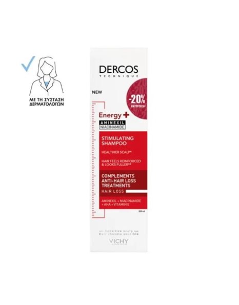 Vichy Dercos Energy+ Stimulating Shampoo Δυναμωτικό Σαμπουάν Κατά της Τριχόπτωσης 200ml