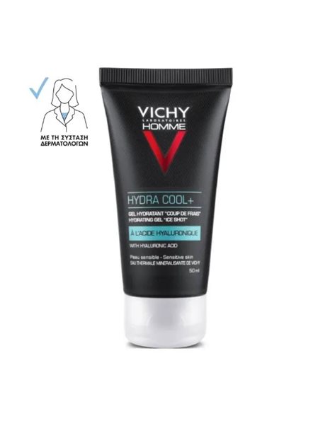 Vichy - Homme Hydra Cool Ενυδατικό Τζελ για Πρόσωπο Μάτια με Υαλουρονικό Οξύ - 50ml
