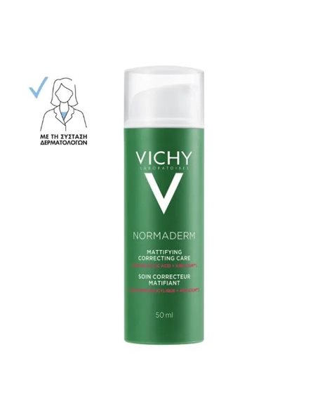 Vichy Normaderm Κρέμα Ημέρας 24ωρη, Ενυδάτωση για Λιπαρές Επιδερμίδες με Ατέλειες 50ml