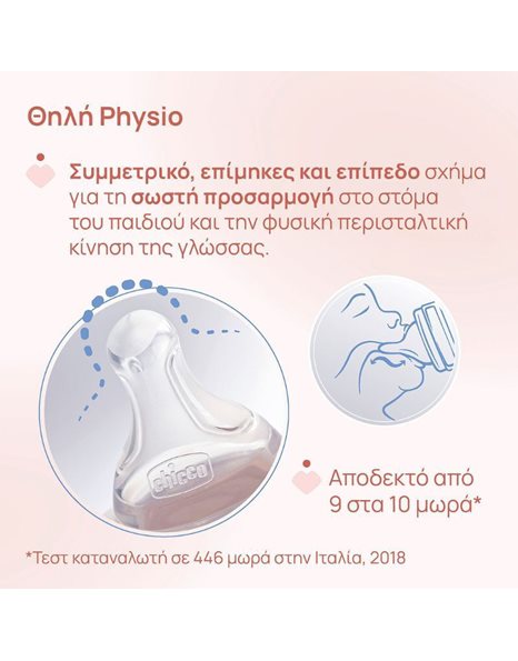 Chicco Πλαστικό Μπιμπερό Perfect Κατά των Κολικών με Θηλή Σιλικόνης για 2+ μηνών Κίτρινο 250ml