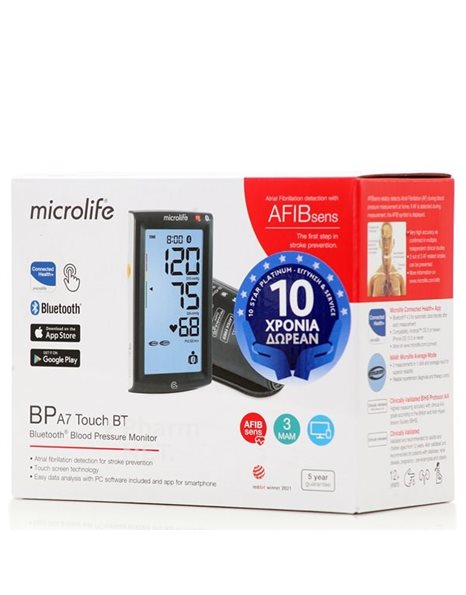 Microlife BP A7 AFIB Touch BT Ψηφιακό Πιεσόμετρο Μπράτσου 1 τεμάχιο