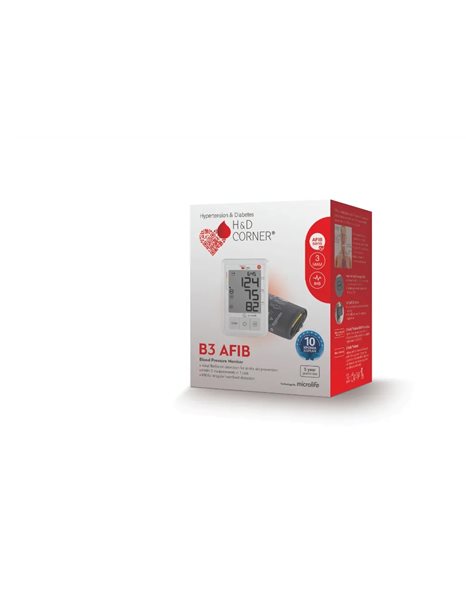 Microlife HD Corner BP B3 Afib Ψηφιακό Πιεσόμετρο Μπράτσου, 1 τεμάχιο