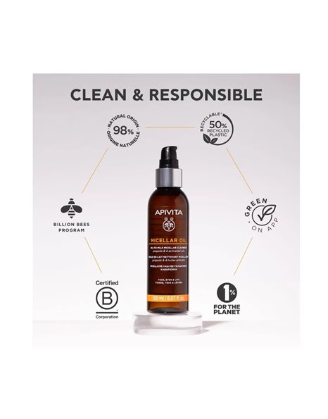 Apivita Micellar Oil to Milk Cleanser Face, Eyes & Lips 150 ml