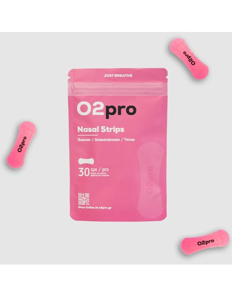 O2pro Nasal Strips Ρινικές Ταινίες,30 τμχ Ροζ Χρώμα