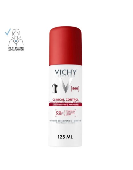 Vichy Clinical Control Αποσμητικό Σπρέι για 96ώρες Προστασίας 125ml
