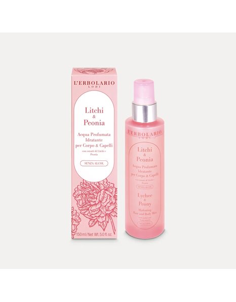 L 'Erbolario Hydrating Hair and Body Mist Lychee & Peony Αρωματικό Νερό με Λίτσι και Παιώνια 150ml
