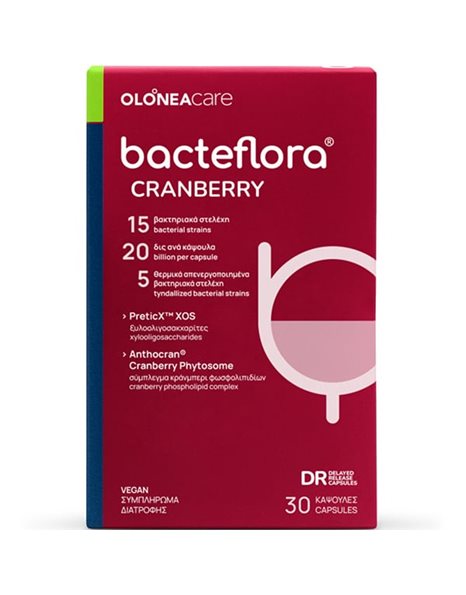 Olonea BacteFlora Cranberry 30caps Συμπλήρωμα Διατροφής Για Το Ουροποιητικό 1 τμχ