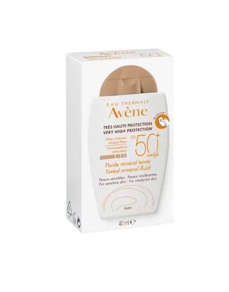Avene Fluide Mineral Teintee Αντιηλιακό Προσώπου Με Χρώμα Για Το Ευαίσθητο Δέρμα SPF50+ 40 ml