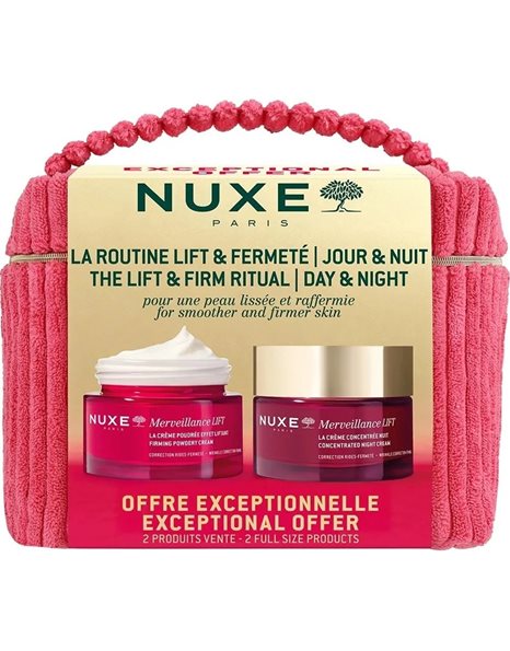 NUXE Promo Merveillance Lift Smoothing Powdery Cream 50ml & Night Cream 50ml με ΔΩΡΟ Νεσεσέρ