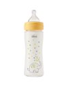 Chicco Perfect Easy Γυάλινο Μπιμπερό με Θηλή Σιλικόνης από 0m+ Ελεφαντάκι 240ml