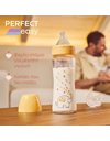 Chicco Perfect Easy Γυάλινο Μπιμπερό με Θηλή Σιλικόνης από 0m+ Ελεφαντάκι 240ml