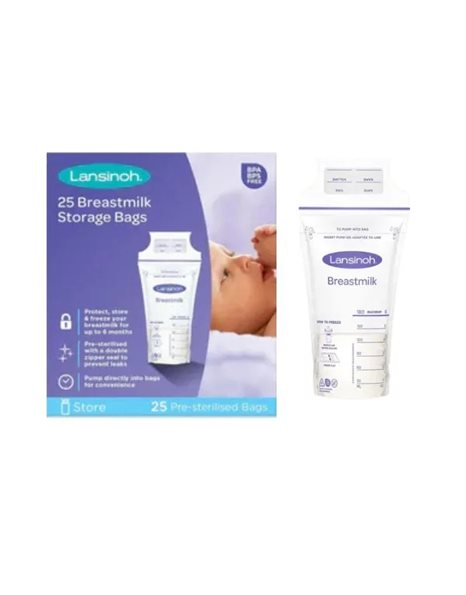 Lansinoh Breastmilk Storage Bags Σακουλάκια Αποθήκευσης Μητρικού Γάλακτος 25 τμχ